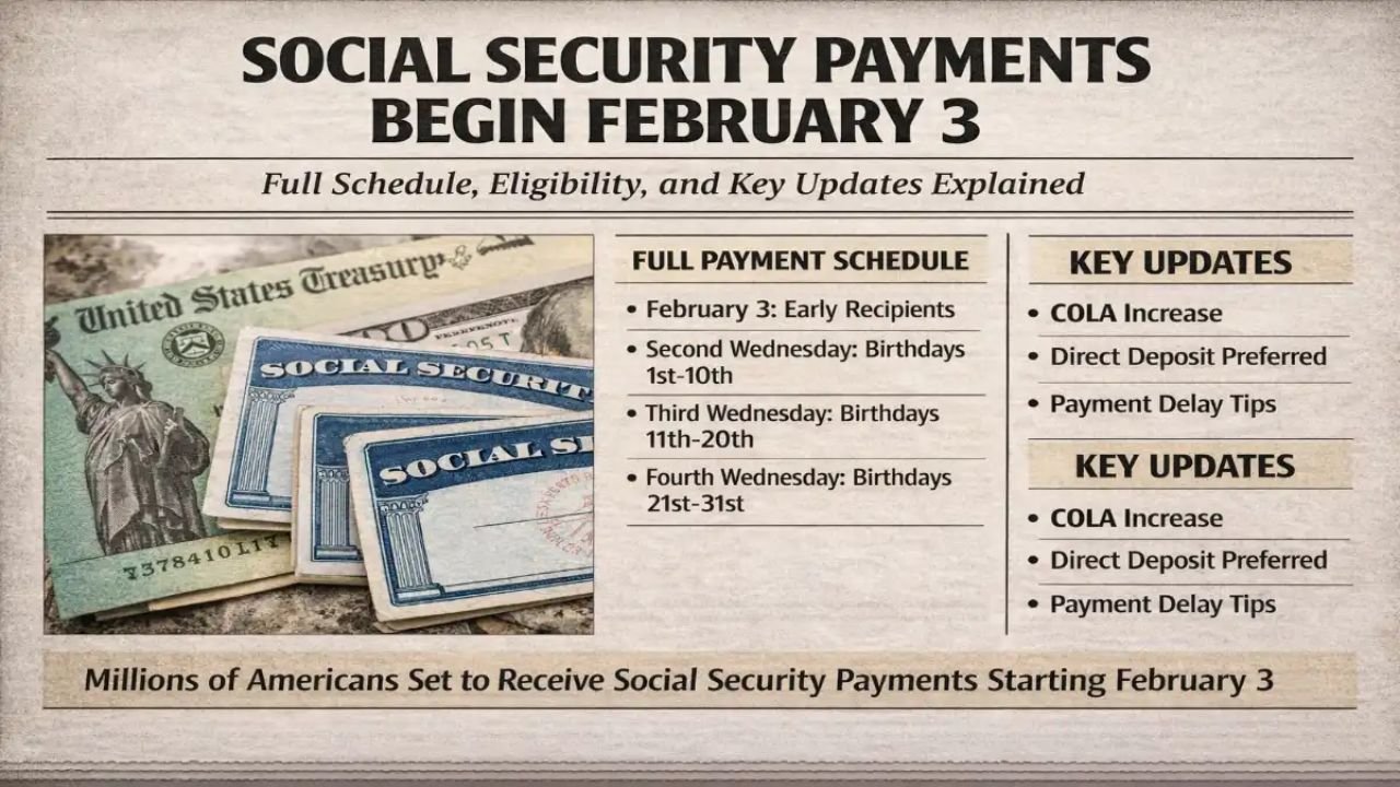 Social Security Payments Begin February 3: Full Schedule, Eligibility, and Key Updates Explained