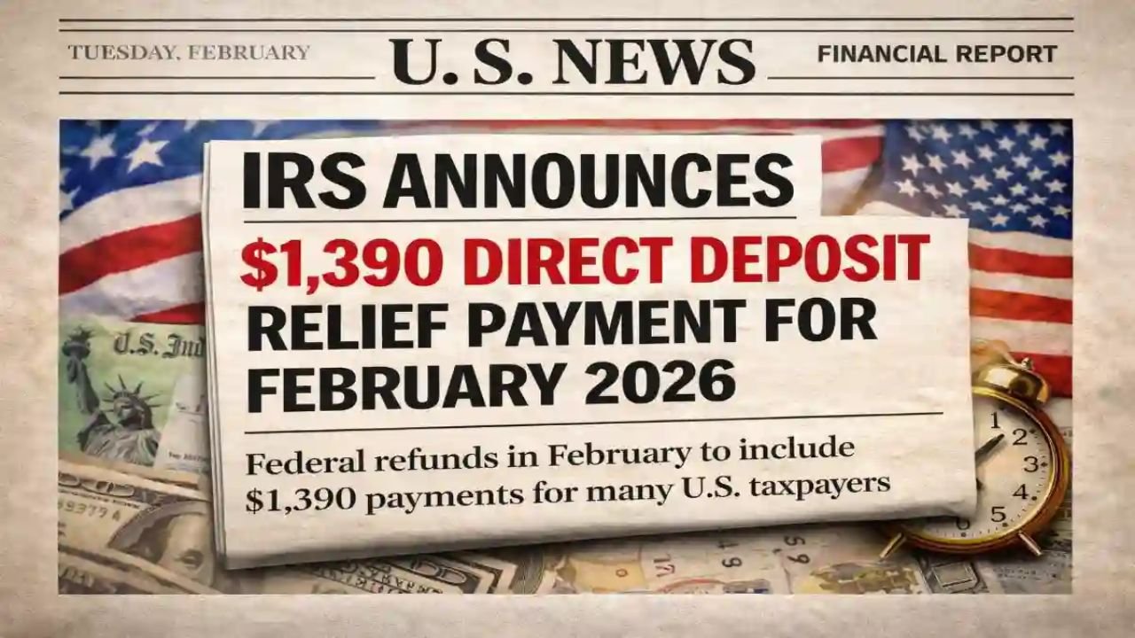 IRS Announces $1,390 Direct Deposit Relief Payment for February 2026