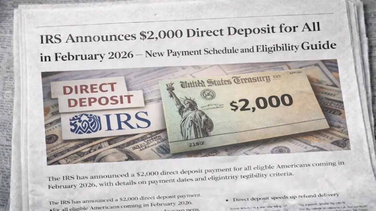 IRS Confirms $2,000 Direct Deposit for February 2026 – Payment Dates and Eligibility Guide