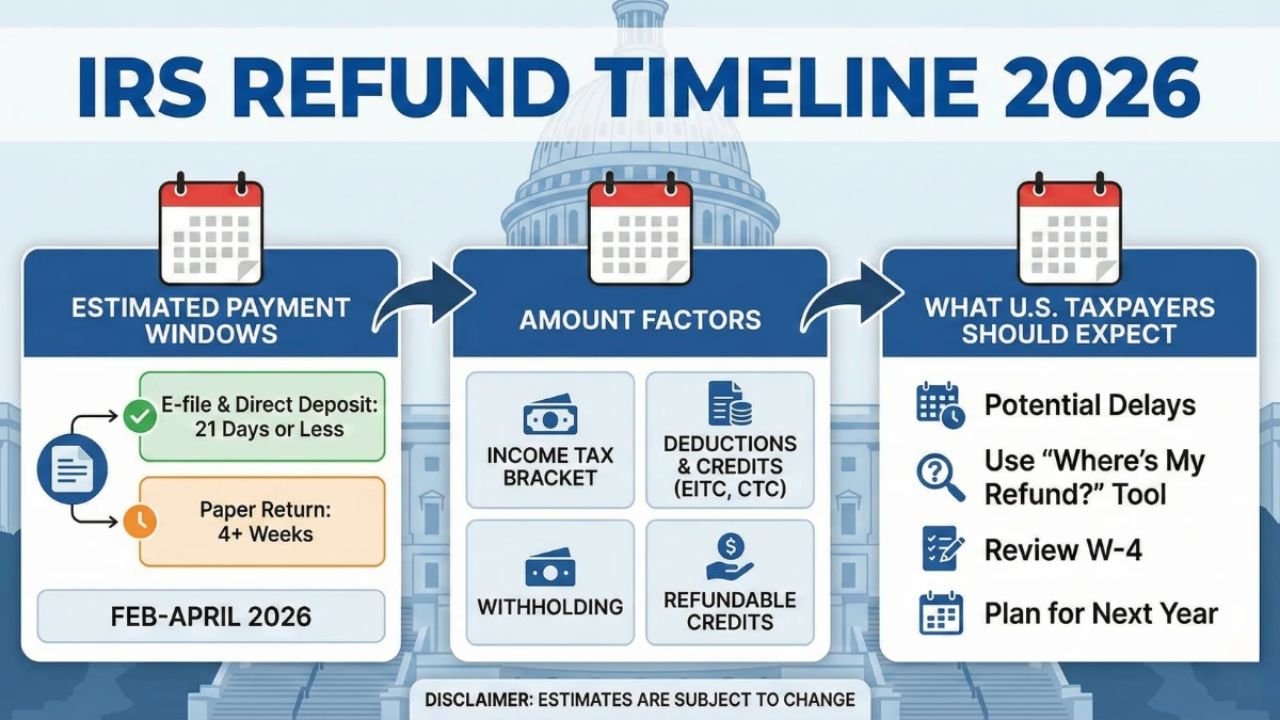 IRS Refund Timeline 2026: Estimated Payment Windows, Amount Factors, and What U.S. Taxpayers Should Expect